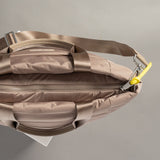 padded tote bag medium + strap basic woven slim - dark mushroom - VIVI MARI