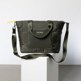 padded tote bag medium + strap basic woven slim - olive - VIVI MARI