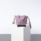 padded tote bag mini + strap basic woven slim - ash plum - VIVI MARI