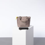 padded tote bag mini + strap basic woven slim - dark mushroom - VIVI MARI