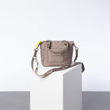 padded tote bag mini + strap basic woven slim - dark mushroom - VIVI MARI