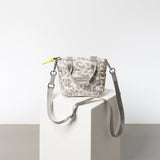 padded tote bag mini + strap basic woven slim - leo splashes grey/sand - VIVI MARI