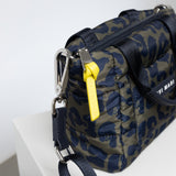 padded tote bag mini + strap basic woven slim - leo splashes navy/olive - VIVI MARI