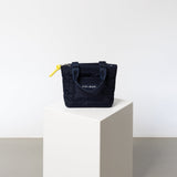 padded tote bag mini + strap basic woven slim - navy - VIVI MARI