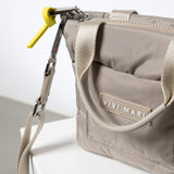 padded tote bag mini + strap basic woven slim - stone - VIVI MARI