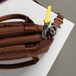 padded tote bag mini + strap basic woven slim - tan - VIVI MARI