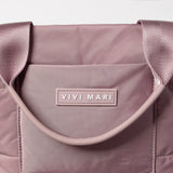 padded tote bag small + strap basic woven slim - ash plum - VIVI MARI