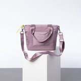 padded tote bag small + strap basic woven slim - ash plum - VIVI MARI