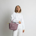 padded tote bag small + strap basic woven slim - ash plum - VIVI MARI