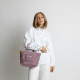 padded tote bag small + strap basic woven slim - ash plum - VIVI MARI