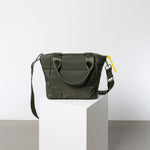 padded tote bag small + strap basic woven slim - olive - VIVI MARI