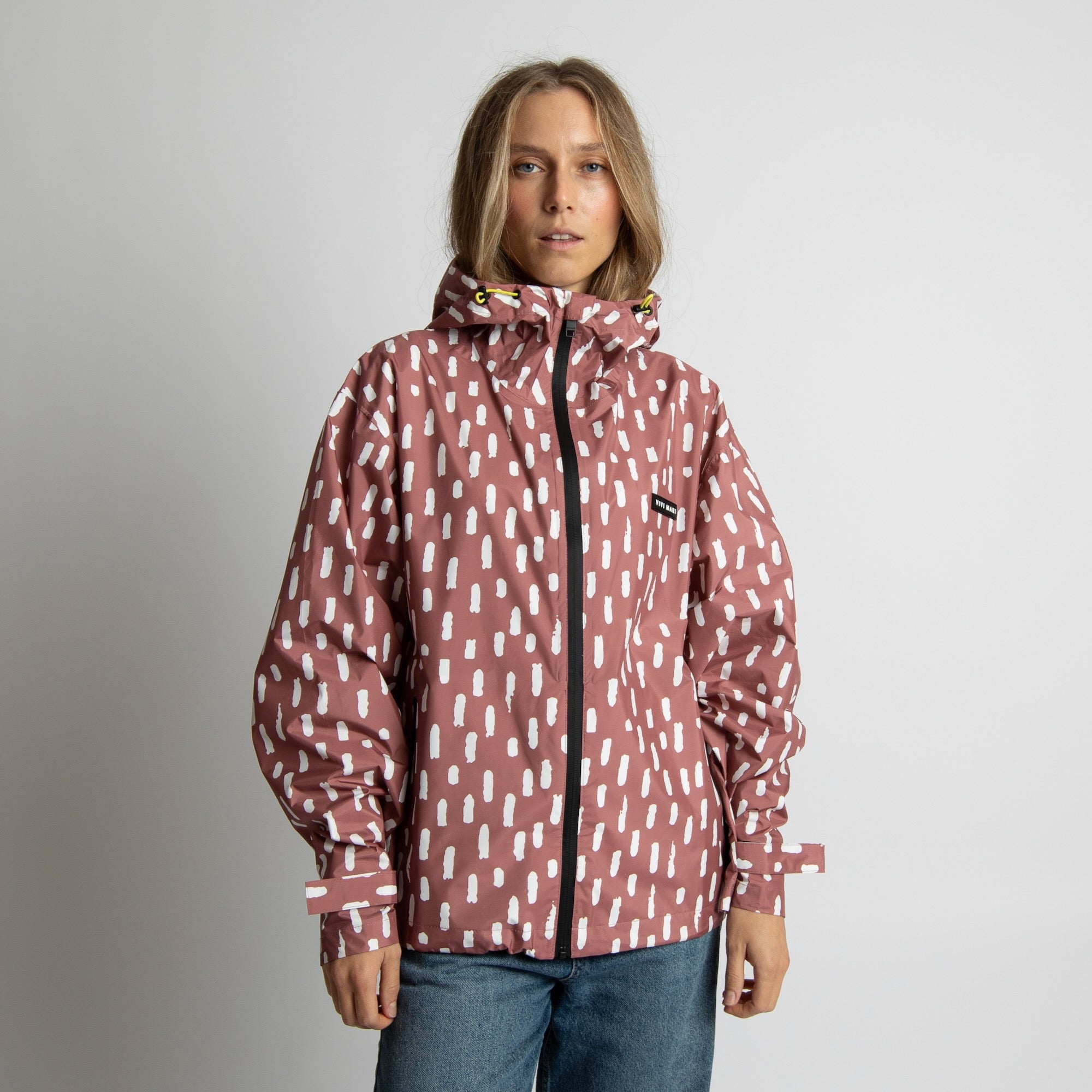 Rain Jacket drops mauve/white - VIVI MARI