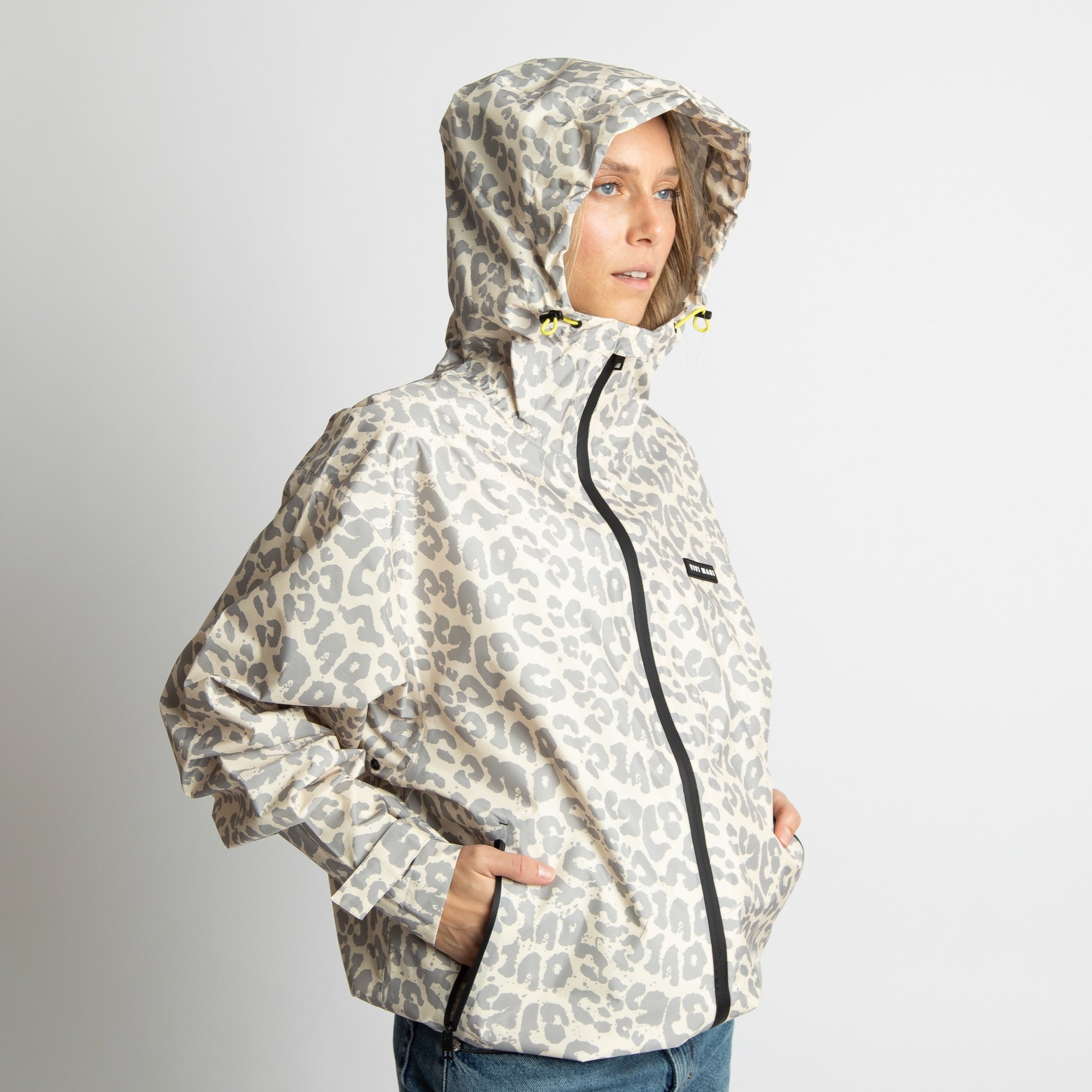 Rain Jacket leo splashes grey/sand - VIVI MARI