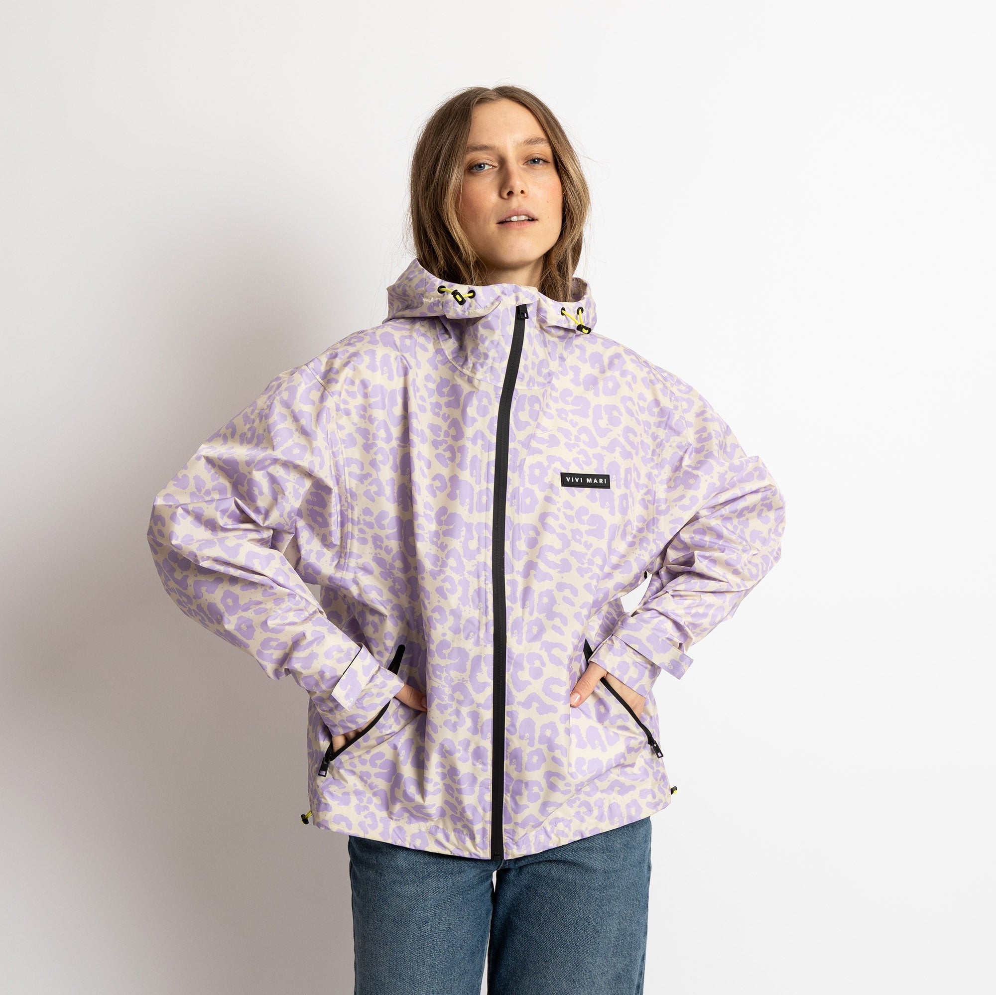 Rain Jacket leo splashes lavender/grey - VIVI MARI