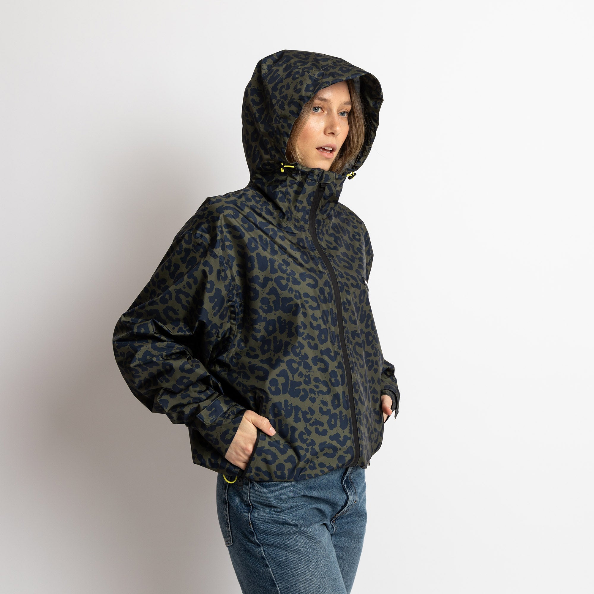 Rain Jacket leo splashes navy/olive - VIVI MARI