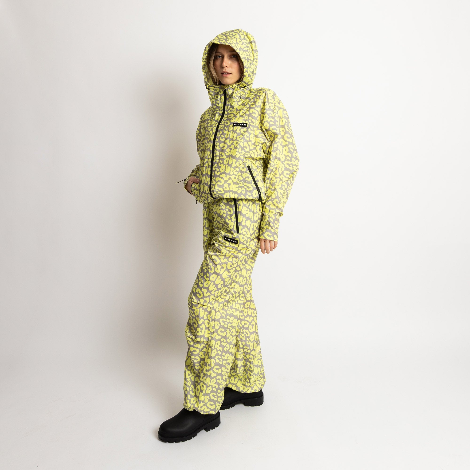 Rain Jacket leo splashes yellow/grey - VIVI MARI