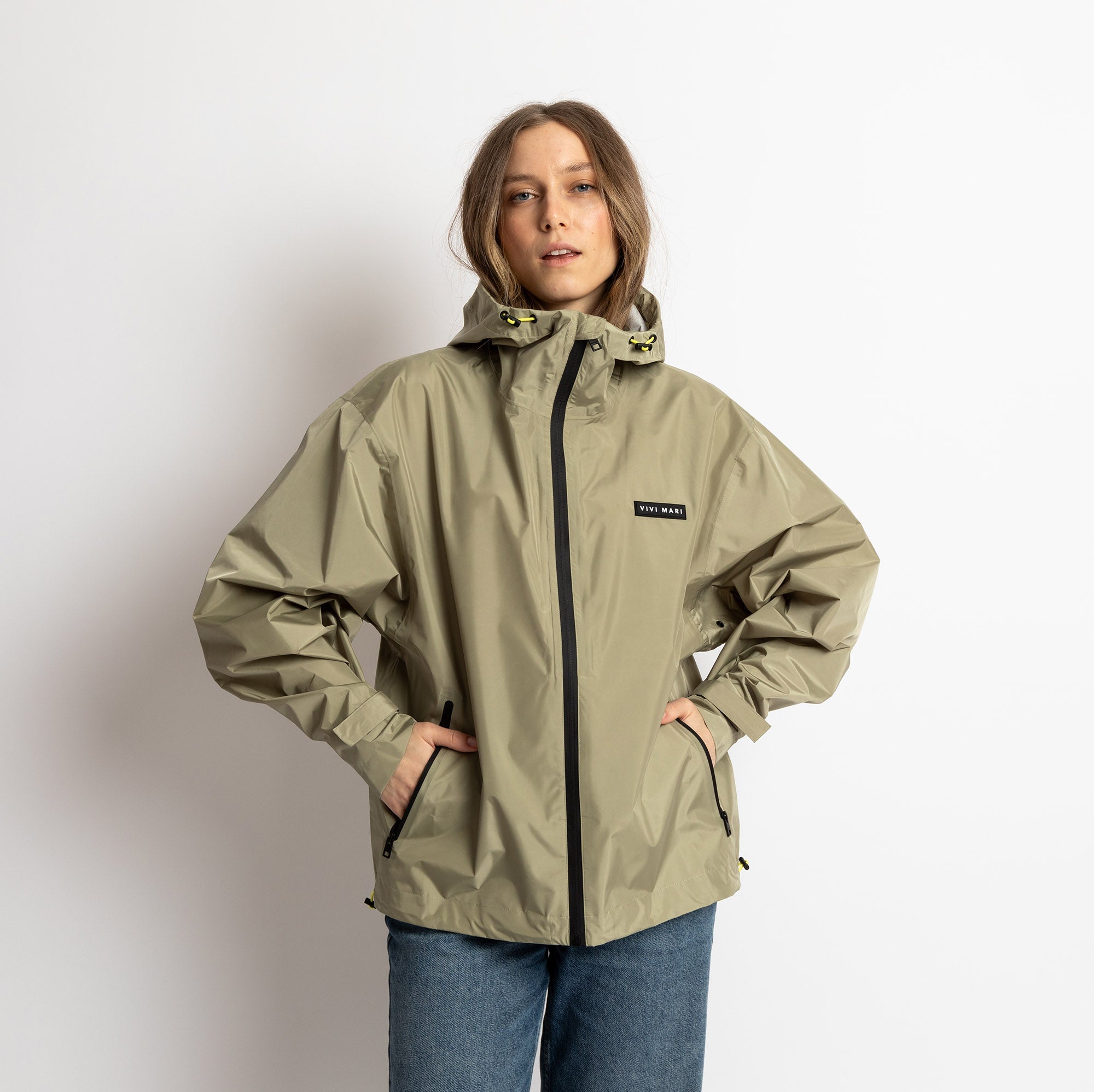 Rain Jacket solid pale olive - VIVI MARI