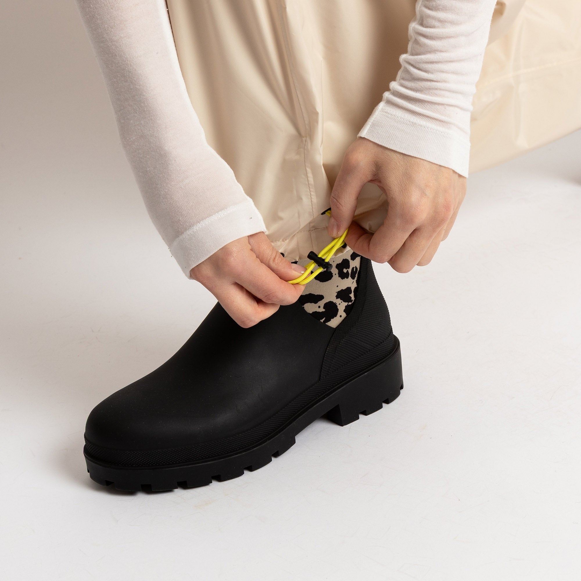 Rainboots short black/leo black - sand - VIVI MARI