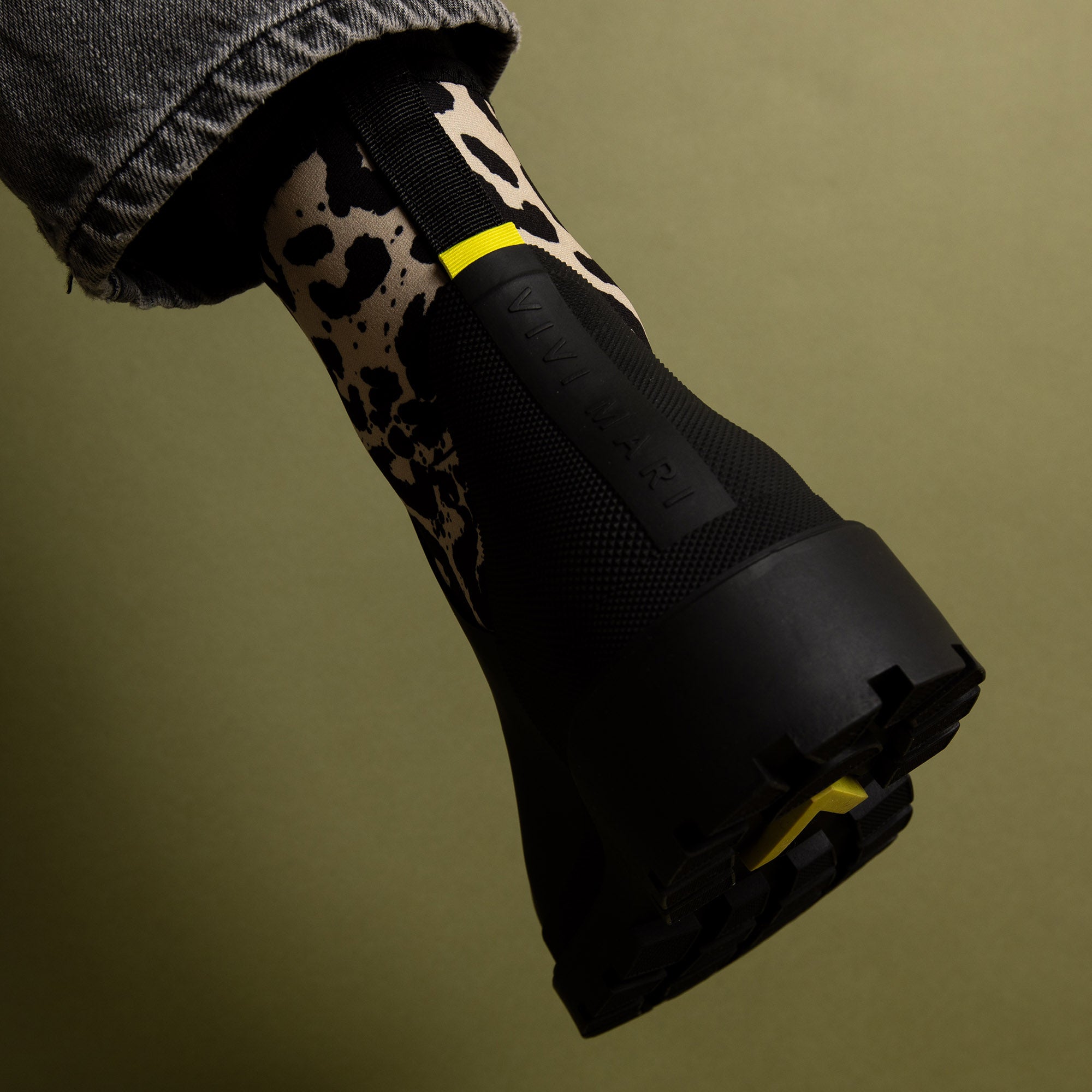 Rainboots short black/leo black - sand - VIVI MARI