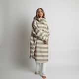 Raincoat bold stripes mushroom/sand - VIVI MARI