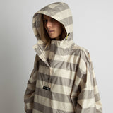 Raincoat bold stripes mushroom/sand - VIVI MARI