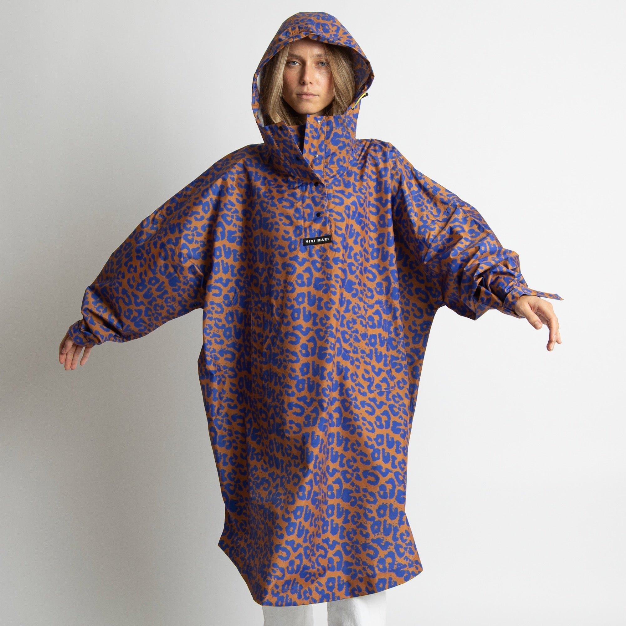 Raincoat leo splashes electric blue/caramel - VIVI MARI