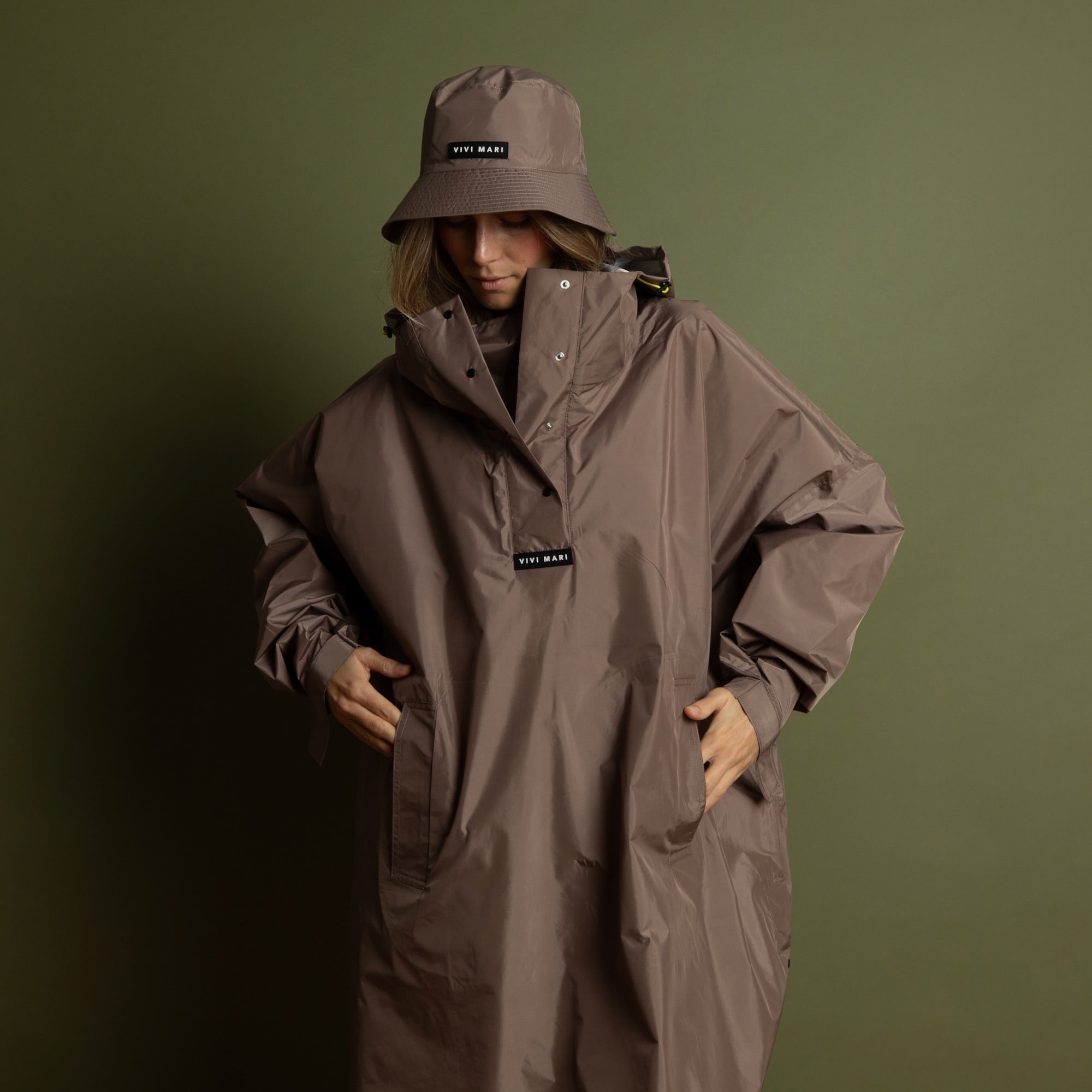 Raincoat solid dark mushroom - VIVI MARI