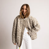 Reversible Bomber Jacket - stone/leo stone - sand - VIVI MARI