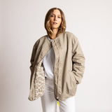 Reversible Bomber Jacket - stone/leo stone - sand - VIVI MARI