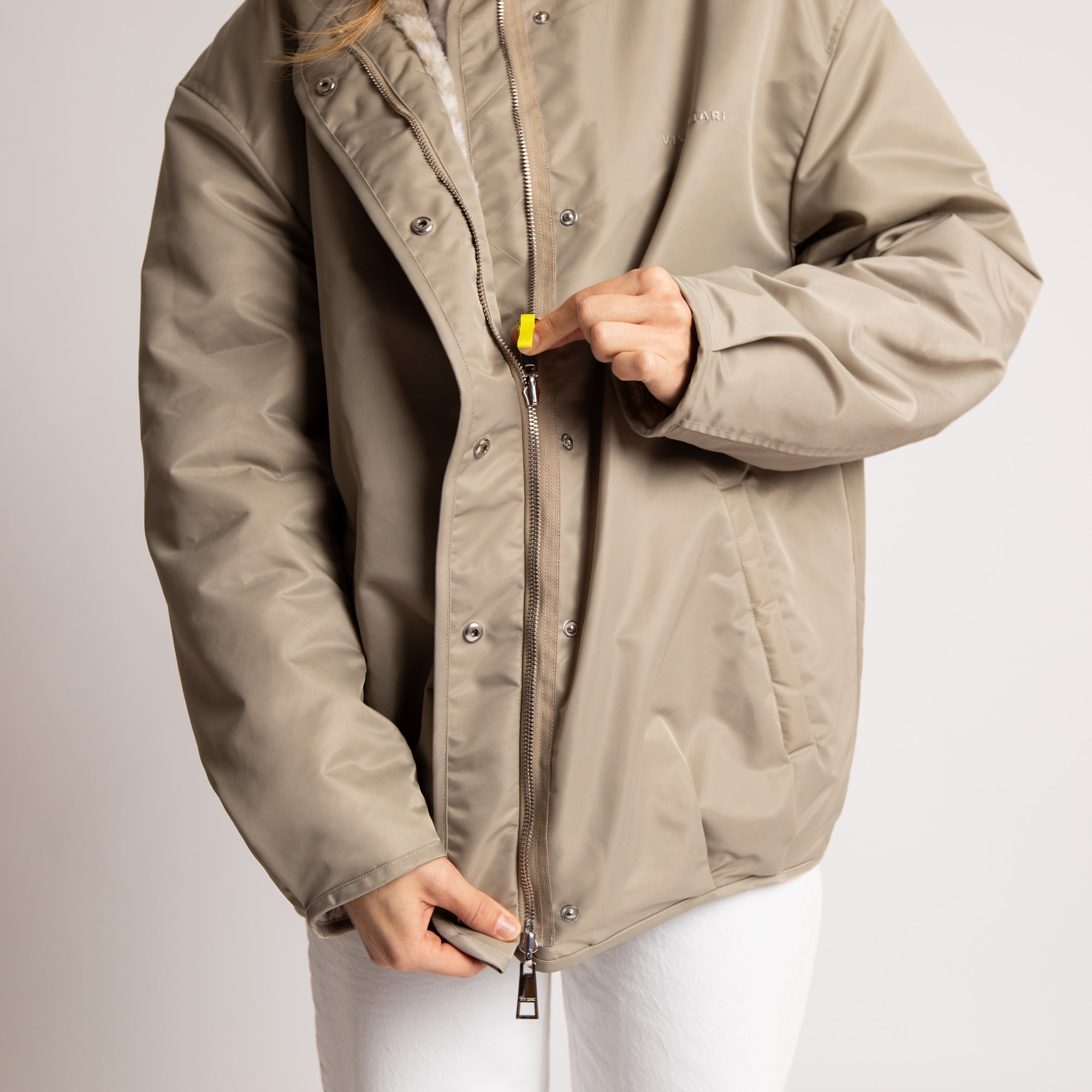 Reversible Bomber Jacket - stone/leo stone - sand - VIVI MARI