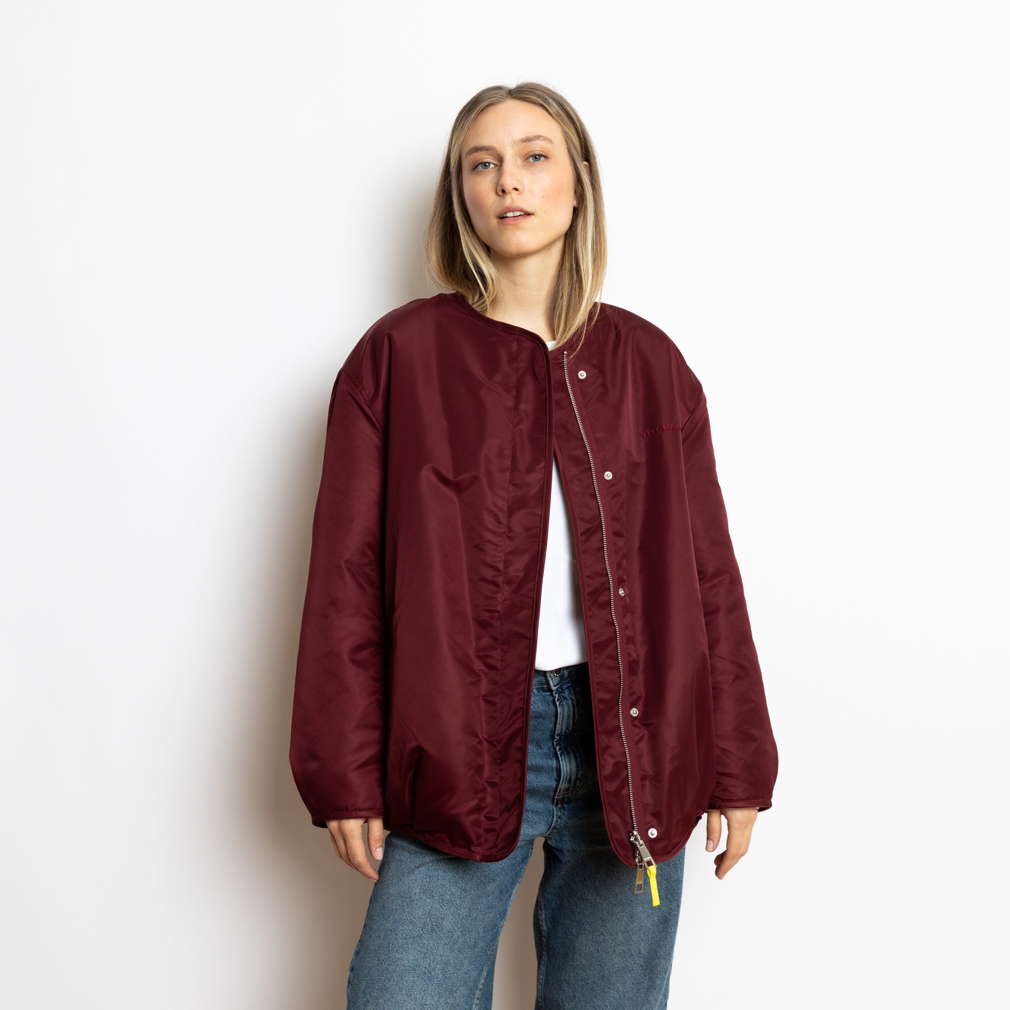 Reversible Bomber Jacket - wine red/sand - VIVI MARI