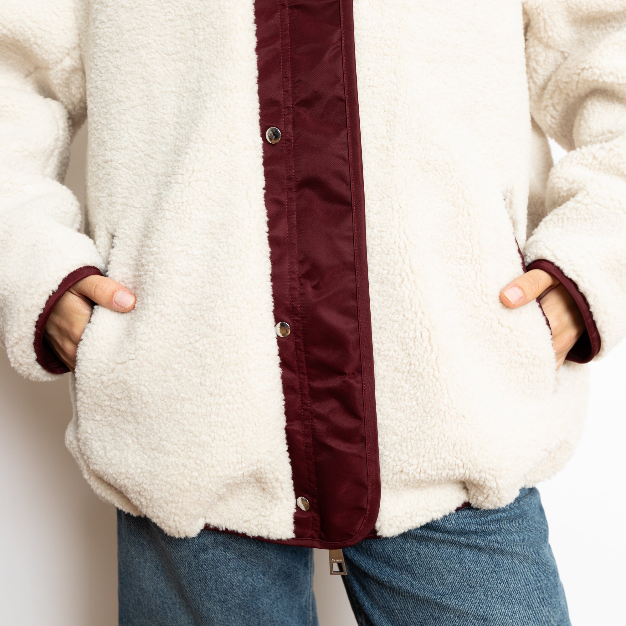 Reversible Bomber Jacket - wine red/sand - VIVI MARI