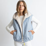 Reversible Bomber Vest - ash blue/sand - VIVI MARI