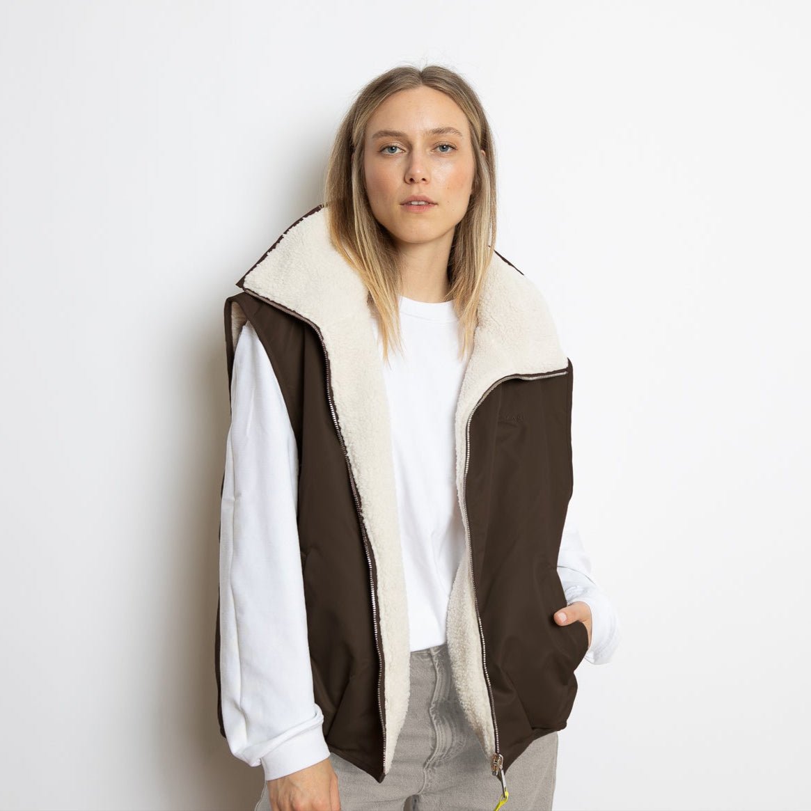 Reversible Bomber Vest - chocolate/sand - VIVI MARI