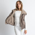 Reversible Bomber Vest - dark mushroom/mushroom - VIVI MARI