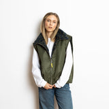 Reversible Bomber Vest - olive/leo navy - olive - VIVI MARI