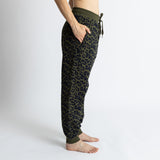 Sweat Pants - leo splashes navy/olive - VIVI MARI