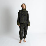 Sweatshirt turtle neck - leo splashes navy/olive - VIVI MARI