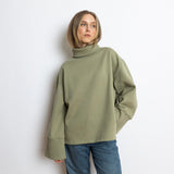 Sweatshirt turtle neck - solid pale olive - VIVI MARI