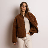 Teddy Fleece Jacket - caramel - VIVI MARI