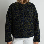 Teddy Fleece Jacket - leo splashes navy/olive - VIVI MARI