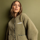 Teddy Fleece Jacket - pale olive - VIVI MARI