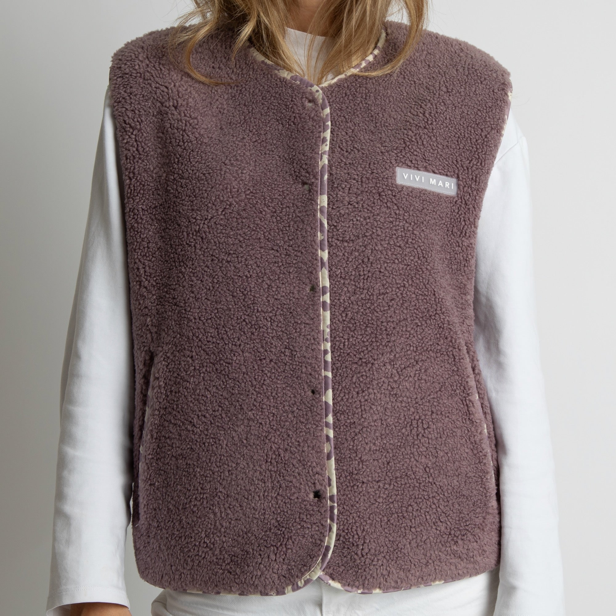 Teddy Fleece Vest - ash plum - VIVI MARI
