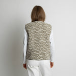 Teddy Fleece Vest - leo splashes stone/sand - VIVI MARI