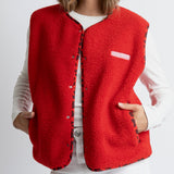 Teddy Fleece Vest - true red - VIVI MARI