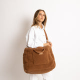 Teddy Tote Bag large + strap basic woven slim - caramel - VIVI MARI