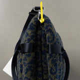 Teddy Tote Bag medium + strap basic woven slim - leo splashes navy/olive - VIVI MARI