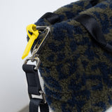 Teddy Tote Bag mini + strap basic woven slim - leo splashes navy/olive - VIVI MARI