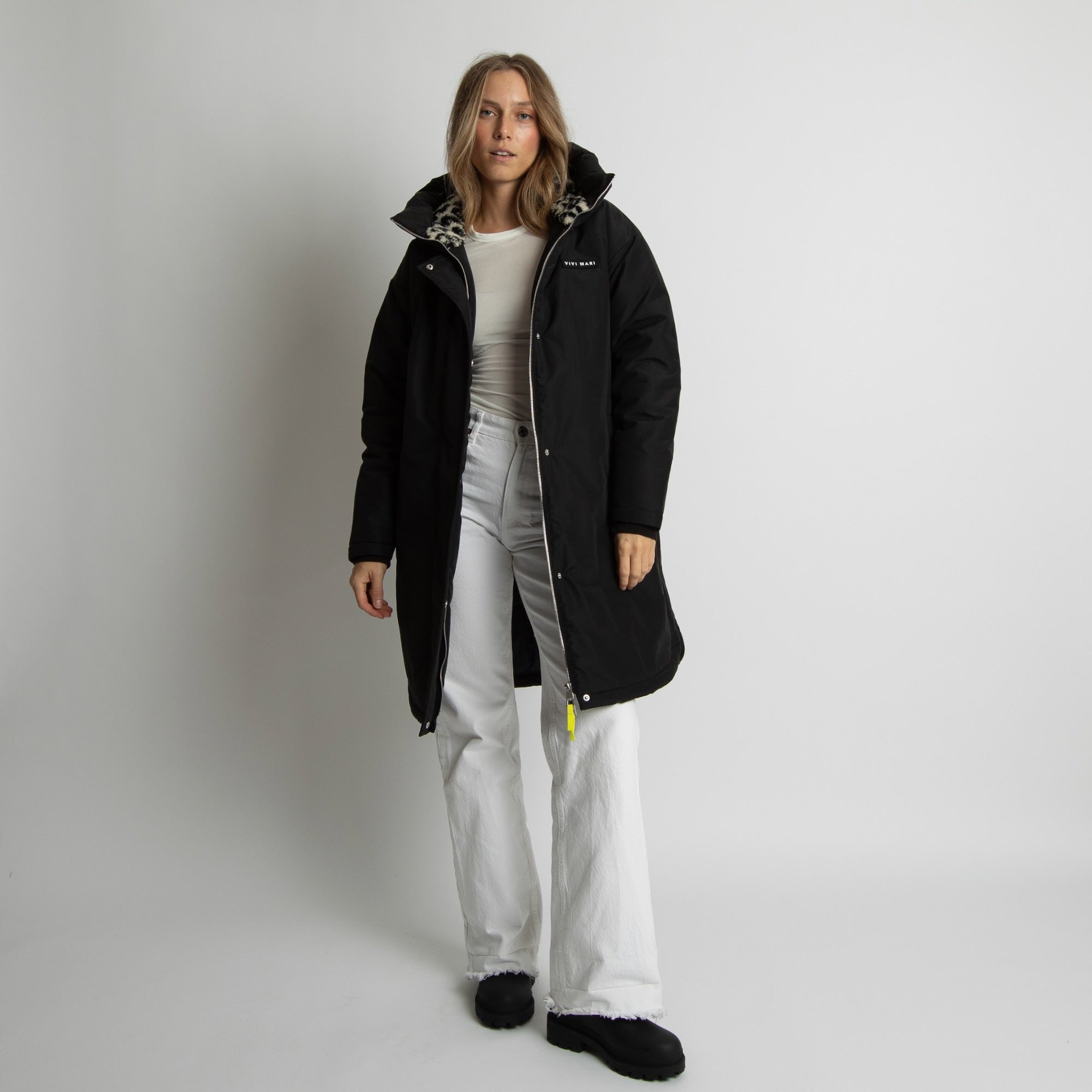 Winter Parka black/leo black - sand - VIVI MARI