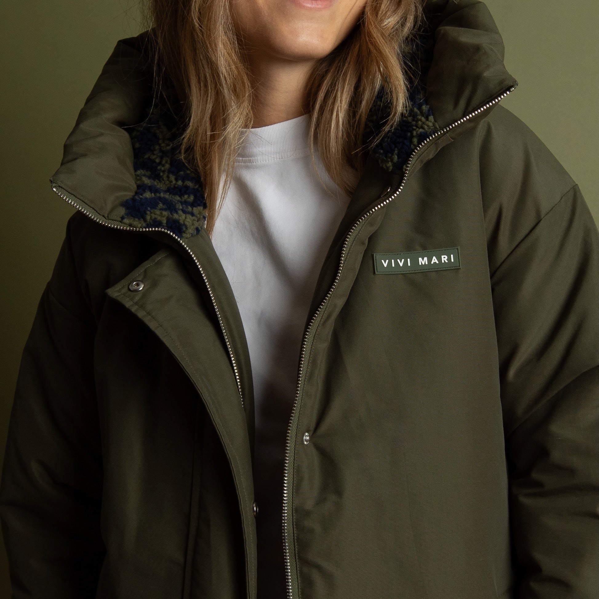 Winter Parka olive/leo navy - olive - VIVI MARI